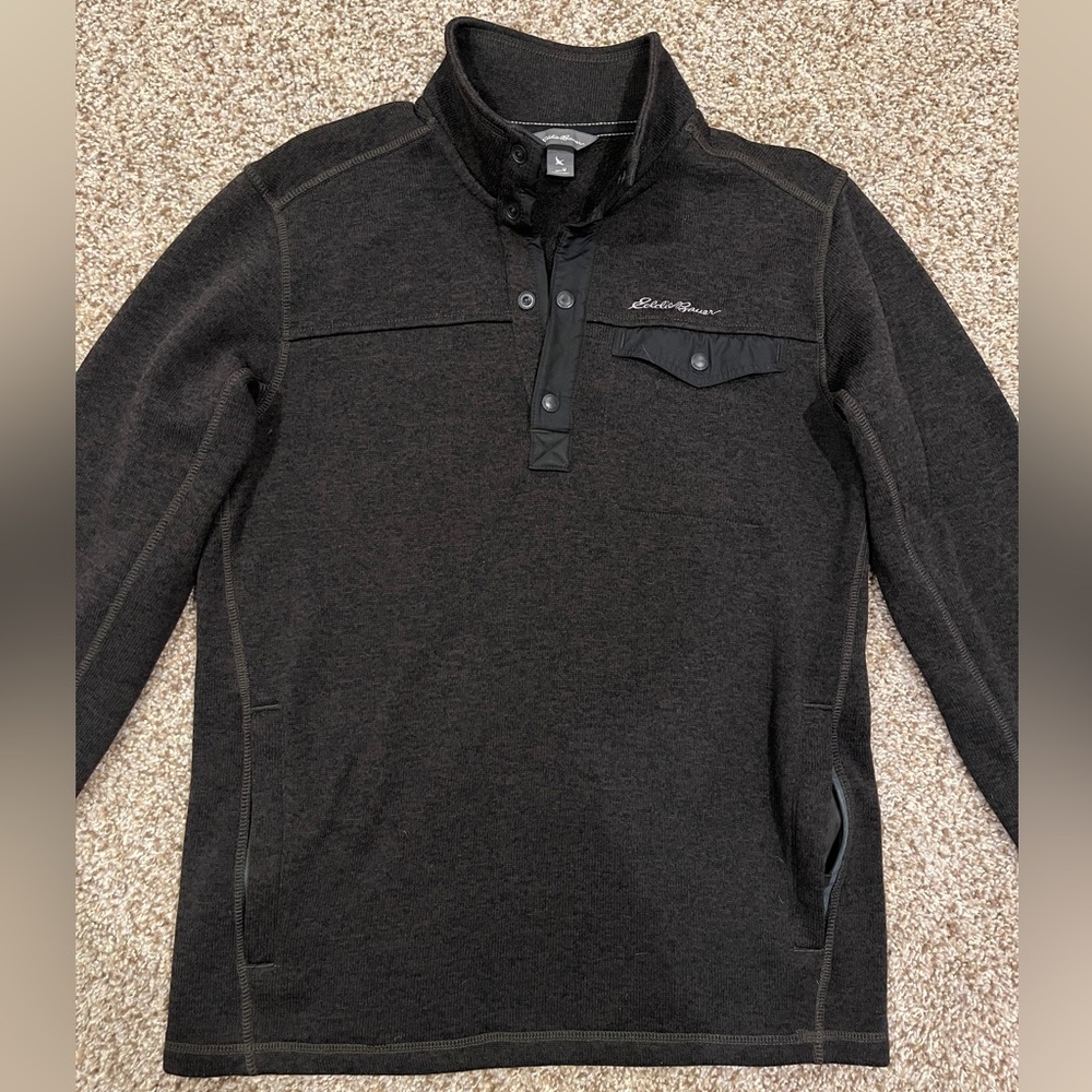 Eddie Bauer pullover, dark grey, mens M